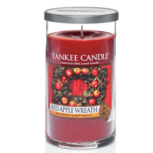 Red Apple Wreath - Medium Pillar